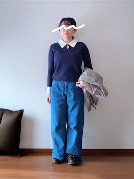 「Zoff（ゾフ）のアイテム」を使った、もちいりかさん（レディース・148cm）の冬コーディネート