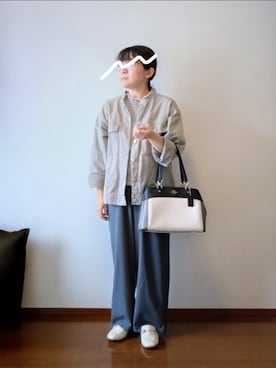 「アイテム（デニムジャケット）」を使った、もちいりかさん（レディース・148cm）の秋コーディネート