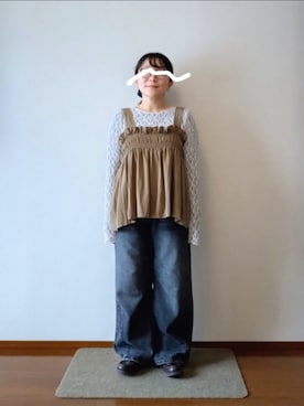「KBF（ケイビーエフ）のアイテム（トップス）」を使った、もちいりかさん（レディース・148cm）の秋コーディネート