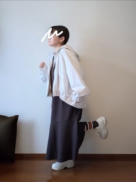 「アイテム（マウンテンパーカー）」を使った、もちいりかさん（レディース・148cm）の秋コーディネート