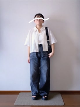 「Zoff（ゾフ）のアイテム」を使った、もちいりかさん（レディース・148cm）の夏コーディネート