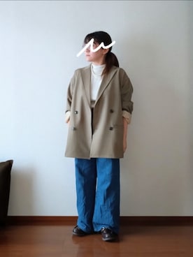 「アイテム（テーラードジャケット）」を使った、もちいりかさん（レディース・148cm）の秋コーディネート