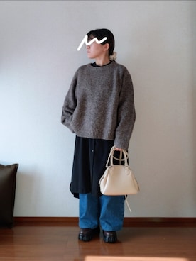 「アイテム（ボストンバッグ）」を使った、もちいりかさん（レディース・148cm）の秋コーディネート