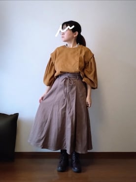 「アイテム（メガネ）」を使った、もちいりかさん（レディース・148cm）の秋コーディネート