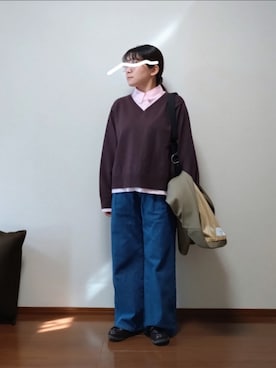 「アイテム（ヘアアクセサリー）」を使った、もちいりかさん（レディース・148cm）の冬コーディネート