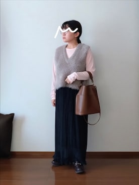 「アイテム（ベスト）」を使った、もちいりかさん（レディース・148cm）の秋コーディネート