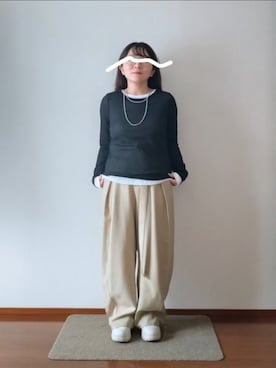 「Zoff（ゾフ）のアイテム」を使った、もちいりかさん（レディース・148cm）の秋コーディネート