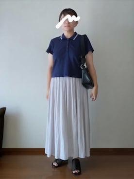 「アイテム（ポロシャツ）」を使った、もちいりかさん（レディース・148cm）の秋コーディネート