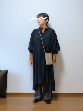 「アイテム（シャツワンピース）」を使った、もちいりかさん（レディース・148cm）の秋コーディネート