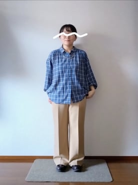 「アイテム（その他パンツ、イエロー系）」を使った、もちいりかさん（レディース・148cm）の秋コーディネート
