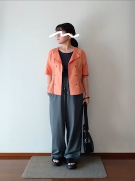 「DISCOAT（ディスコート）のアイテム（その他パンツ）」を使った、もちいりかさん（レディース・148cm）の夏コーディネート
