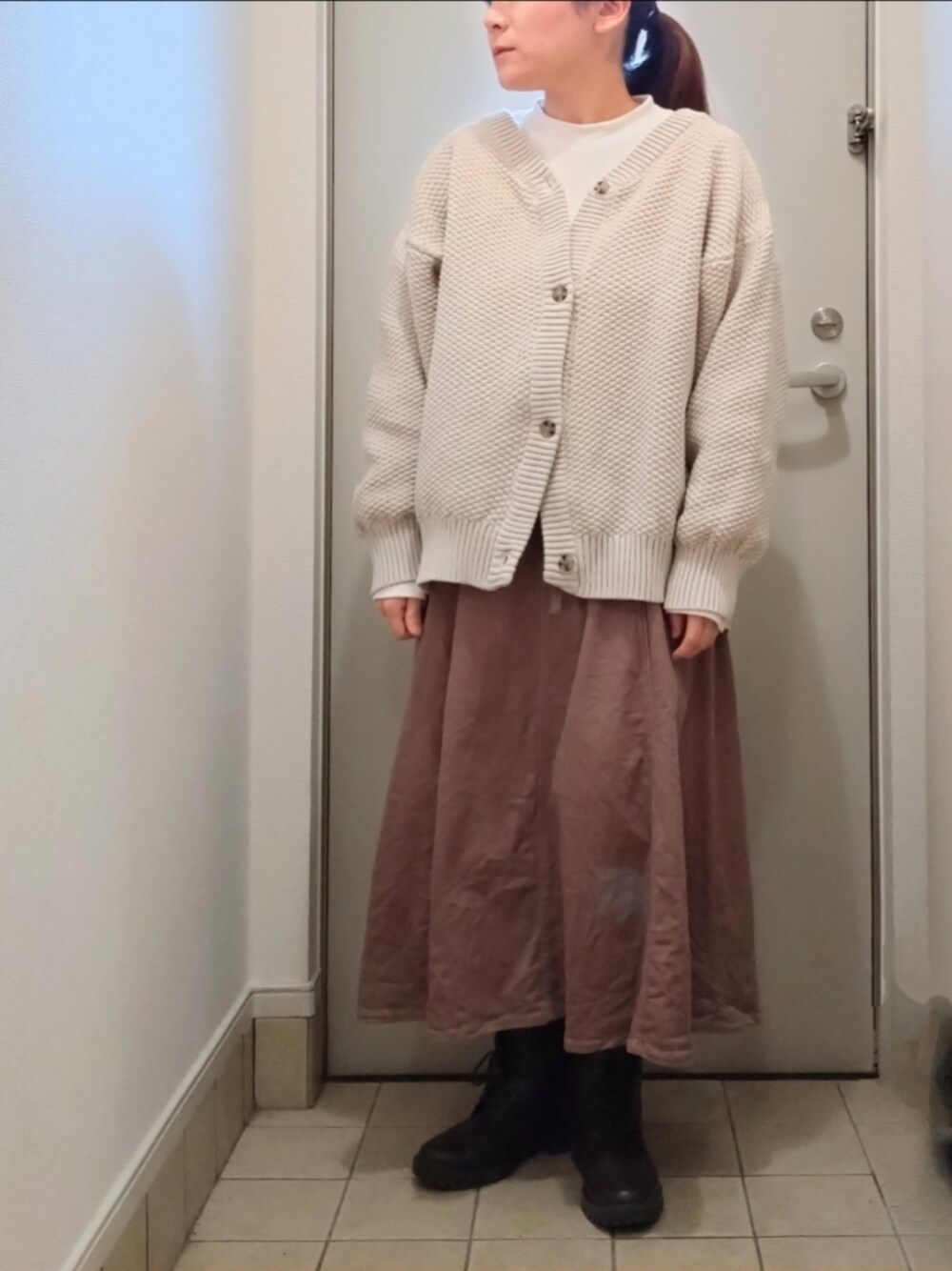 ニットなのに軽量！2wayケーブル編み圧縮ニット オーバーサイズ