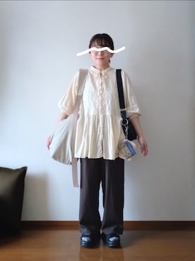 「しまむら（シマムラ）のアイテム（バッグ）」を使った、もちいりかさん（レディース・148cm）の春コーディネート