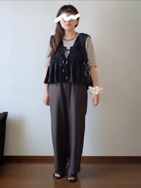 「アイテム（シャツ/ブラウス）」を使った、もちいりかさん（レディース・148cm）の夏コーディネート