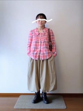 「Zoff（ゾフ）のアイテム」を使った、もちいりかさん（レディース・148cm）の秋コーディネート