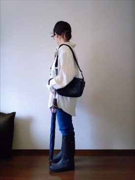 「アイテム（長傘）」を使った、もちいりかさん（レディース・148cm）の秋コーディネート