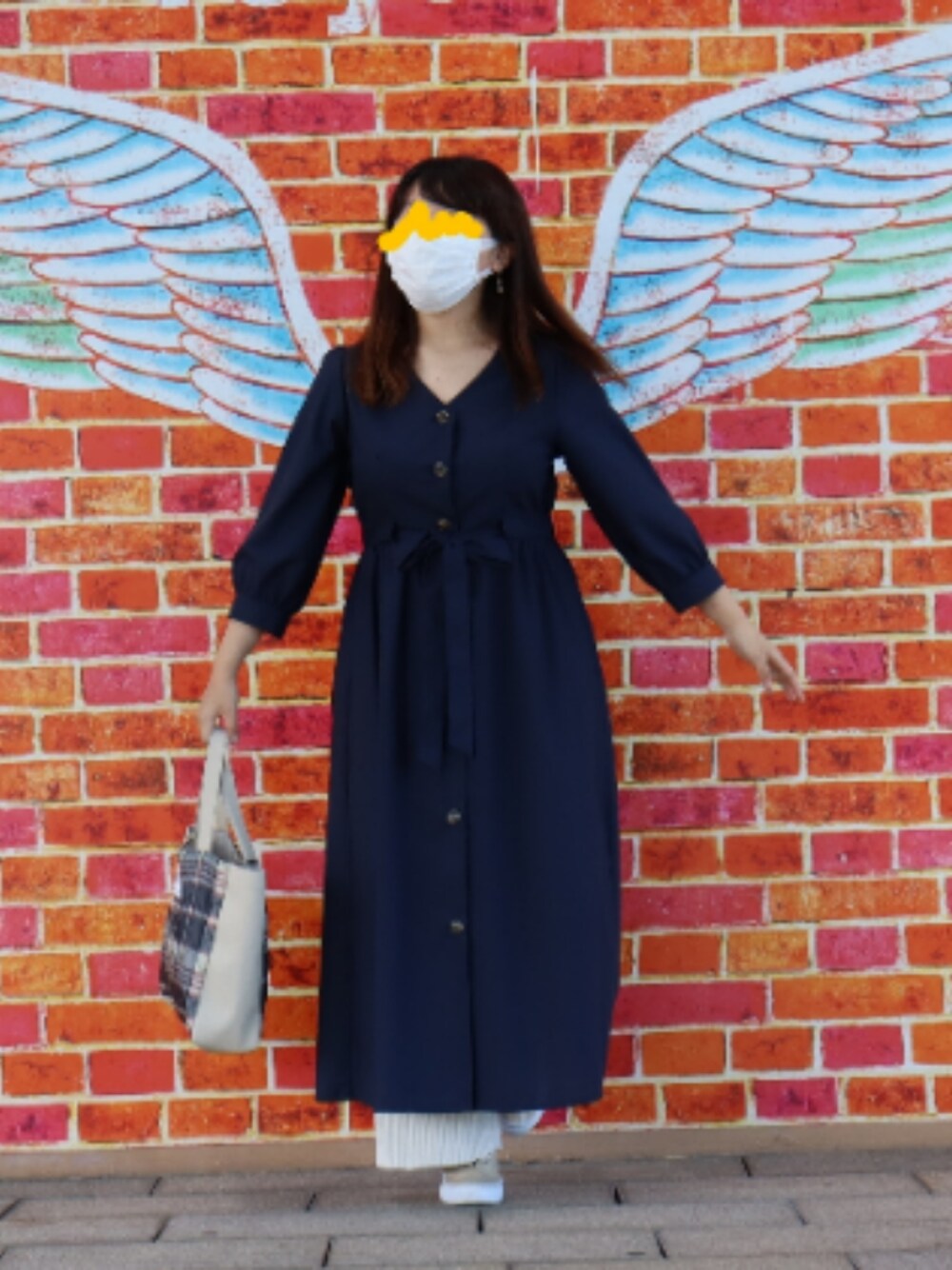 もちいりかさんの「前開きガウンワンピース　ダークブルー　M（RETRO GIRL）」を使ったコーディネートの1枚目の写真