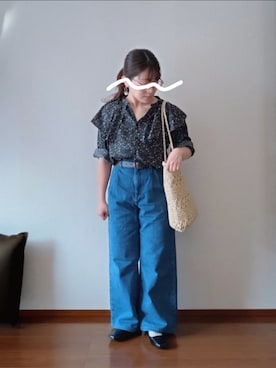 「flower（フラワー）のアイテム」を使った、もちいりかさん（レディース・148cm）の春コーディネート
