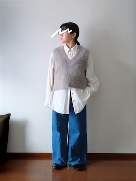 「アイテム（ベスト）」を使った、もちいりかさん（レディース・148cm）の秋コーディネート