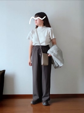 「アイテム（デニムジャケット）」を使った、もちいりかさん（レディース・148cm）の秋コーディネート