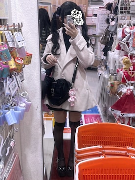 「アイテム（ピーコート、ピンク系）」を使った、もさん（レディース・161cm）の冬コーディネート