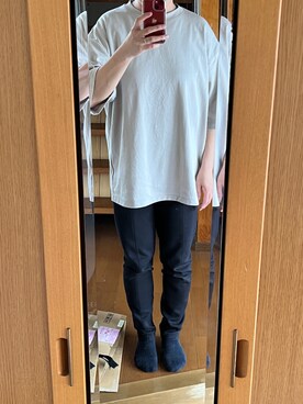 エアリズムコットンオーバーサイズtシャツ ５分袖 のレディース人気ファッションコーディネート Wear