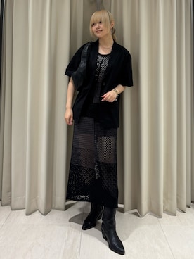 「KBF（ケイビーエフ）のパッチワークニットワンピース（ワンピース）」を使った、ohanasannさん（レディース・166cm）の夏コーディネート