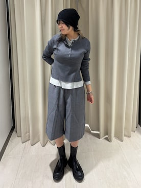 「アイテム（ニットキャップ/ビーニー）」を使った、ohanasannさん（レディース・166cm）の秋コーディネート