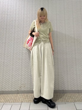 「KBF（ケイビーエフ）のビスチェSETカーディガン（カーディガン/ボレロ、ベージュ系）」を使った、ohanasannさん（レディース・166cm）の春コーディネート