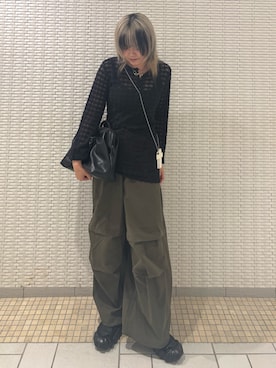「アイテム（ボストンバッグ）」を使った、ohanasannさん（レディース・166cm）の秋コーディネート
