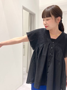 「アイテム（ヘアゴム、ホワイト系）」を使った、saoさん（レディース・157cm）の夏コーディネート