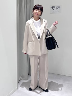 「GLOBAL WORK（グローバルワーク）のアイテム（ピアス（両耳用））」を使った、saoさん（レディース・157cm）の冬コーディネート