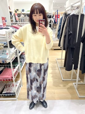 「GLOBAL WORK（グローバルワーク）のアイテム（ピアス（両耳用））」を使った、saoさん（レディース・157cm）の冬コーディネート