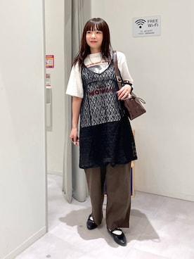 「アイテム（ヘアゴム、ホワイト系）」を使った、saoさん（レディース・157cm）の夏コーディネート