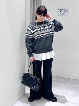 「アイテム（ピアス（両耳用））」を使った、saoさん（レディース・157cm）の秋コーディネート