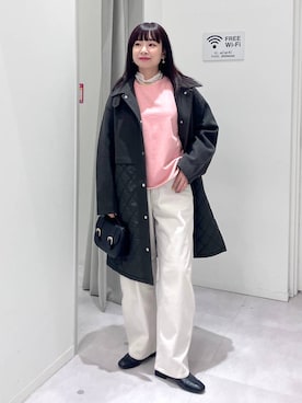 「アイテム（ステンカラーコート）」を使った、saoさん（レディース・157cm・40代）の秋コーディネート