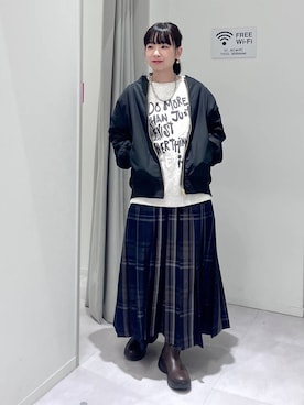 「アイテム（ボストンバッグ）」を使った、saoさん（レディース・157cm・40代）の冬コーディネート