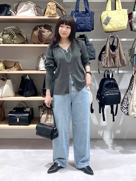 「GLOBAL WORK（グローバルワーク）のGOODデニムバギーパンツ/498388（デニムパンツ）」を使った、saoさん（レディース・157cm・40代）の秋コーディネート
