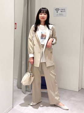 「GLOBAL WORK（グローバルワーク）のアイテム（ジャケット/アウター）」を使った、saoさん（レディース・157cm）の春コーディネート