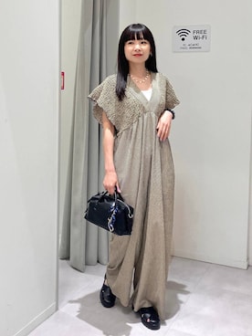「アイテム（サロペット/オーバーオール）」を使った、saoさん（レディース・157cm・40代）の春コーディネート
