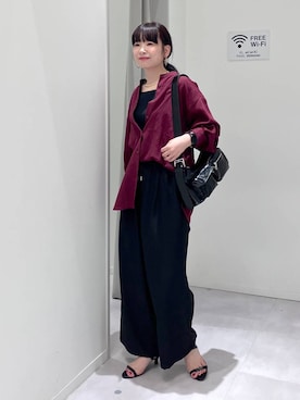 「LAKOLE（ラコレ）のステンレスビックフープピアス2 / 114558（ピアス（両耳用））」を使った、saoさん（レディース・157cm）の夏コーディネート