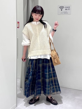 「アイテム（ボストンバッグ）」を使った、saoさん（レディース・157cm・30代）の夏コーディネート
