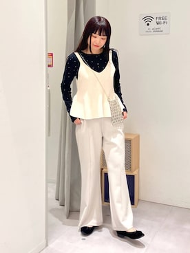 「GLOBAL WORK（グローバルワーク）のアイテム（ベスト）」を使った、saoさん（レディース・157cm）の秋コーディネート