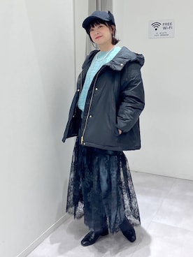 「アイテム（ダウンジャケット/コート）」を使った、saoさん（レディース・157cm・40代）の秋コーディネート