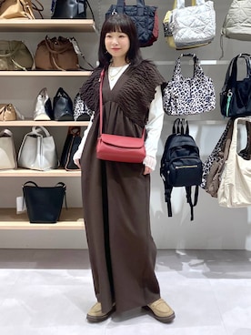 「アイテム（つなぎ/オールインワン）」を使った、saoさん（レディース・157cm）の秋コーディネート