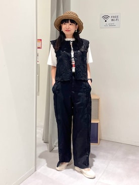 「GLOBAL WORK（グローバルワーク）のアイテム（帽子）」を使った、saoさん（レディース・157cm）の春コーディネート