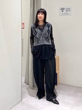 「GLOBAL WORK（グローバルワーク）のアイテム（ベスト）」を使った、saoさん（レディース・157cm）の秋コーディネート