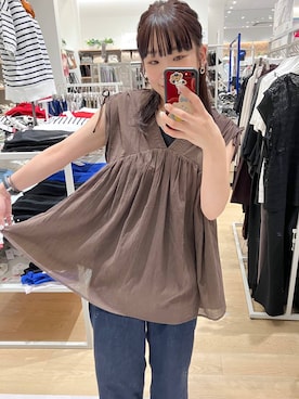 「アイテム（タンクトップ）」を使った、saoさん（レディース・157cm・40代）の夏コーディネート