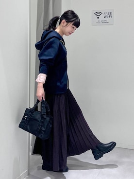 「アイテム（ヘアゴム）」を使った、saoさん（レディース・157cm）の秋コーディネート