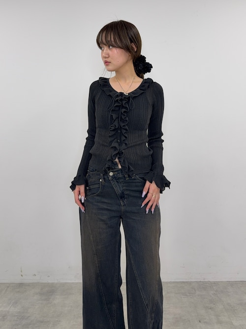 FRONT FRILL KNIT TOPS フロントフリル ニット トップス 2026SS新作】FRONT FRILL KNIT TOPS フロントフリル ニットトップス 冬